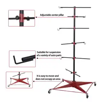 Walmart 47.2 Steel 6-Hook Auto Paint Stand Adjustable Center Post for Automotive Doors Fenders Bumpers offer