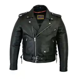 Walmart Daniel Smart XS to 12XL Classic Mens Leather Motorcycle Jacket with Sides laces Design offer
