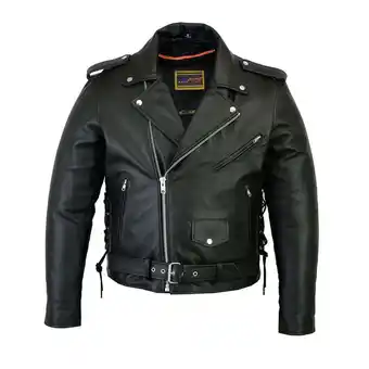 Walmart Daniel Smart XS to 12XL Classic Mens Leather Motorcycle Jacket with Sides laces Design offer
