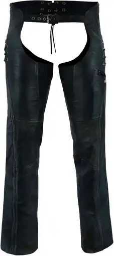 Walmart Daniel Smart Motorcycle Leather Chaps–Grommet Detailing offer