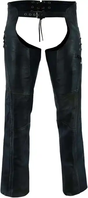 Walmart Daniel Smart Motorcycle Leather Chaps–Grommet Detailing offer