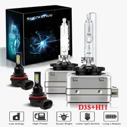 Walmart For Chrysler 200 2005 2006 2007 Xenon Headlight Bulbs,D3S High/Low Beam+ H11 LED Fog light Bulbs 4pc offer