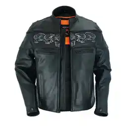 Walmart Daniel Smart S to 6XL Men Motorcycle Leather Jacket Reflective Skull Design Leather Jacket for Man offer