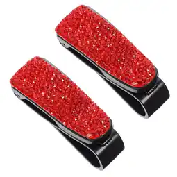 Walmart 2 Pcs Visor Glasses Holder Clip Clips for Car Sunglasses Rhinestones offer