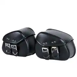 Walmart 2Pcs Mini Black Motorcycle Rear Side Saddle Bag Pannier Storage Pouch PU Leather offer