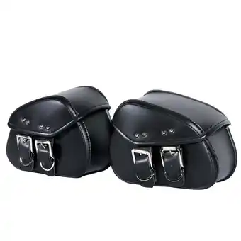 Walmart 2Pcs Mini Black Motorcycle Rear Side Saddle Bag Pannier Storage Pouch PU Leather offer