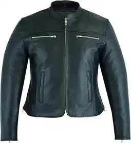Walmart Daniel Smart XS to 5XL Classic Women Motorcycle Leather Jacket with Mandarin collar stripe detailing offer