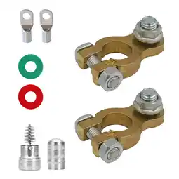 Walmart unbranded Clamps Bolt Battery Terminal Positive and Negative Connectors offer
