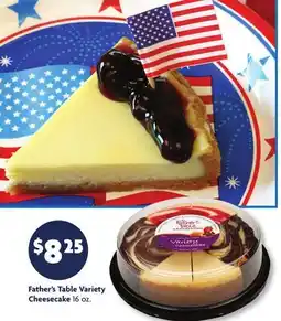 Family Dollar Father's Table Variety Cheesecake offer