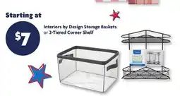 Family Dollar Interiors by Design Storage Baskets or 2-Tiered Corner Shelf offer