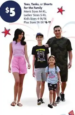 Family Dollar Tees, Tanks, or Shorts for the Family offer