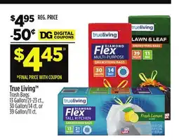 Dollar General True Living Trash Bags offer