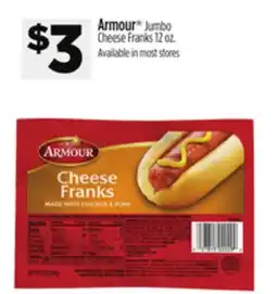 Dollar General Armour Jumbo Cheese Franks offer
