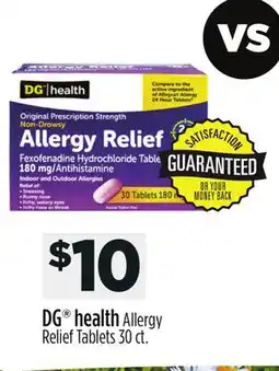 Dollar General DG health Allergy Relief Tablets offer
