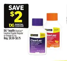 Dollar General DG health ClearLax Laxative Powder Regular or Orange offer