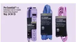 Dollar General Pro Essentials 9 ft. Extension Cord or 6 Outlet Power Strip Assorted offer