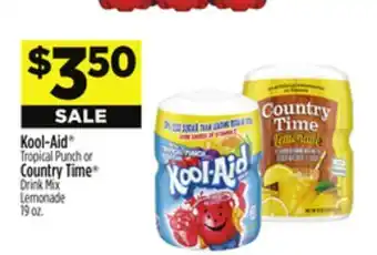 Dollar General Kool-Aid Tropical Punch or Country Time Drink Mix Lemonade offer