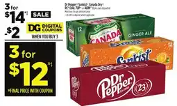 Dollar General Dr Pepper, Sunkist, Canada Dry, RC Cola, 7UP or A&W offer