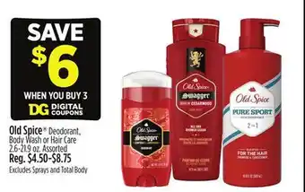 Dollar General Old Spice Deodorant, Body Wash or Hair Care offer