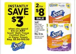 Dollar General Scott Bath Tissue Comfort or Paper Towels offer
