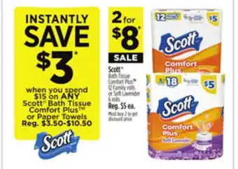 Dollar General Scott Bath Tissue Comfort or Paper Towels offer