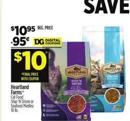 Dollar General Heartland Farms Cat Food Ship 'N Shore or Seafood Medley offer