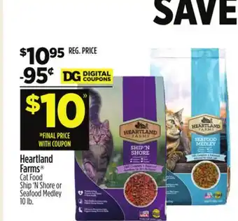 Dollar General Heartland Farms Cat Food Ship 'N Shore or Seafood Medley offer