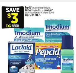 Dollar General Pepcid or Lactaid or Imodium offer