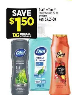 Dollar General Dial or Tone Body Wash offer