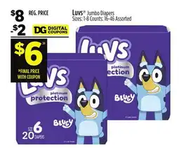 Dollar General Luvs Jumbo Diapers offer