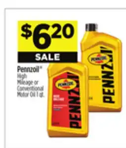 Dollar General Pennzoil High Mileage or Conventional Motor Oil offer