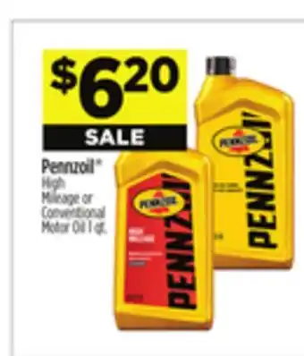 Dollar General Pennzoil High Mileage or Conventional Motor Oil offer