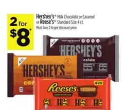Dollar General Hershey's Milk Chocolate or Caramel or Reese's Standard Size offer