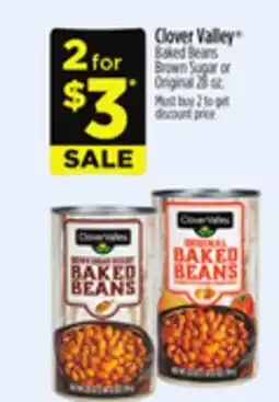 Dollar General Clover Valley Baked Beans Brown Sugar or Original offer