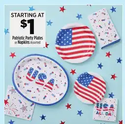 Dollar General Patriotic Party Plates or Napkins offer