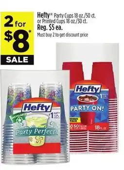 Dollar General Hefty Party Cups 18 oz./50 ct. or Printed Cups 18 oz./30 ct offer