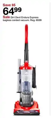 Target Dirt Devil Endura Express bagless corded vacuum offer