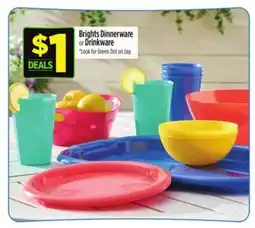 Dollar General Brights Dinnerware or Drinkware offer