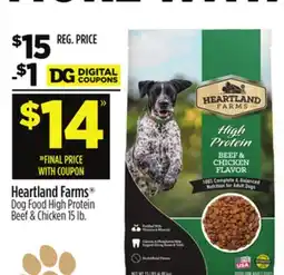 Dollar General Heartland Farms Dog Food High Protein Beef & Chicken offer