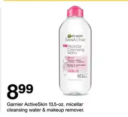 Target Garnier ActiveSkin 13.5-oz. micellar cleansing water & makeup remover offer
