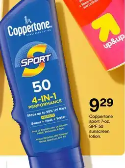 Target Coppertone sport 7-oz. SPF 50 sunscreen lotion offer