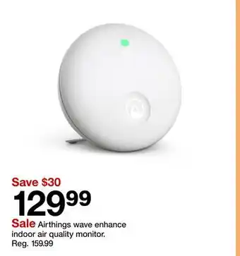 Target Airthings wave enhance indoor air quality monitor offer