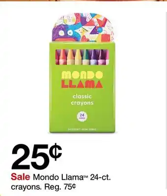 Target Mondo Llama 24-ct. crayons offer