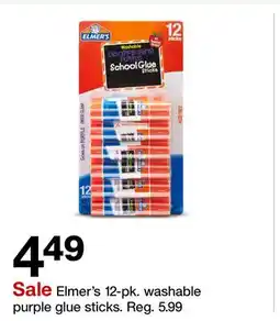Target Elmer's 12-pk. washable purple glue sticks offer