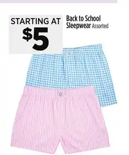 Dollar General Back to School Sleepwear offer