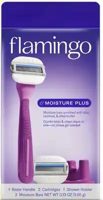 Target Flamingo Moisture Plus razor with 2 blade refills offer