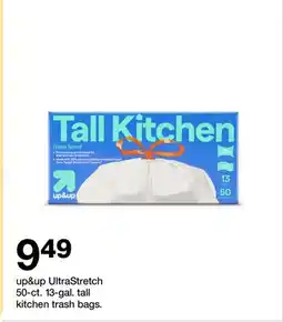 Target up&up UltraStretch 50-ct. 13-gal. tall kitchen trash bags offer