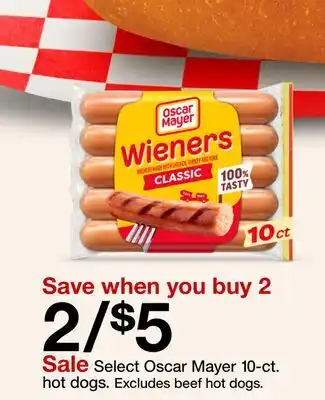 Target Select Oscar Mayer 10-ct. hot dogs offer