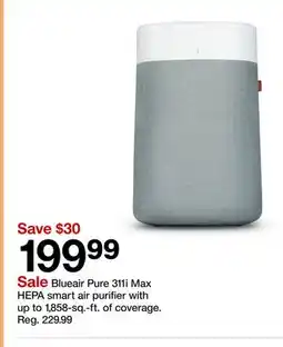 Target Blueair Pure 311i Max HEPA smart air purifier up to 1,858-sq.-ft. of coverage offer