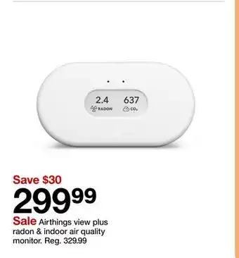 Target Airthings view plus radon & indoor air quality monitor offer
